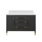 Currey and Company 3800-0020 Verona 48" Vanity with Rectangular Undermount Sink in Black/Natural/White/Champagne