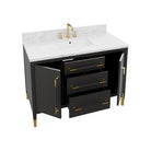 Currey and Company 3800-0020 Verona 48" Vanity with Rectangular Undermount Sink in Black/Natural/White/Champagne