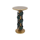 Currey and Company 4000-0249 Nasturtium Accent Table in Antique Brass/Patina Brass