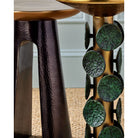Currey and Company 4000-0249 Nasturtium Accent Table in Antique Brass/Patina Brass