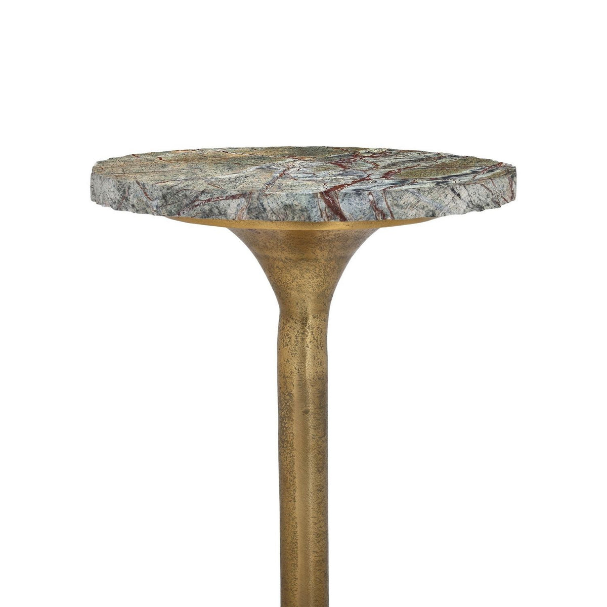 Currey and Company 4000-0250 Wilderness Drinks Table in Antique Brass/Natural