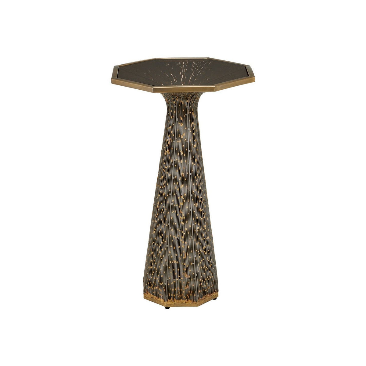 Currey and Company 4000-0252 Castor Accent Table in Iron/Bronze/Smoke