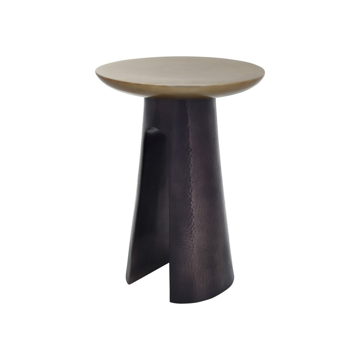 Currey and Company 4000-0254 Pince Accent Table in Black Nickel/Antique Brass