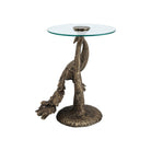 Currey and Company 4000-0255 Paonne Accent Table in Antique Gold/Clear