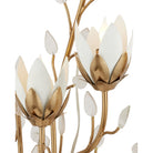 Currey and Company 5000-0299 Star Magnolia Wall Sconce in Antique Brass/White/Clear