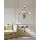 Currey and Company 5000-0299 Star Magnolia Wall Sconce in Antique Brass/White/Clear