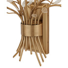 Currey and Company 5000-0299 Star Magnolia Wall Sconce in Antique Brass/White/Clear
