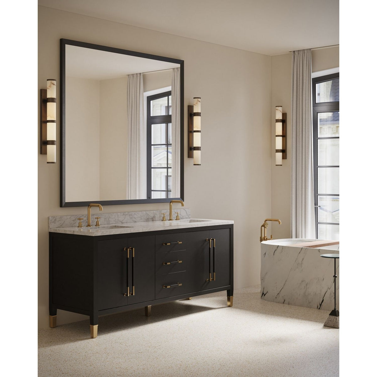 Currey and Company 5800-0081 Brenham Wall Sconce in Natural/Oil Rubbed Bronze