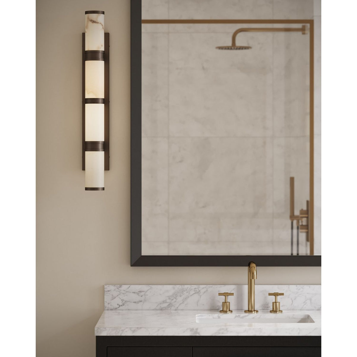 Currey and Company 5800-0081 Brenham Wall Sconce in Natural/Oil Rubbed Bronze