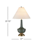 Currey and Company 6000-1060 Djinn Table Lamp in Verdigris/Antique Brass