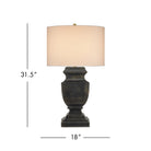 Currey and Company 6000-1061 Balustrade Table Lamp in Distressed Light Black