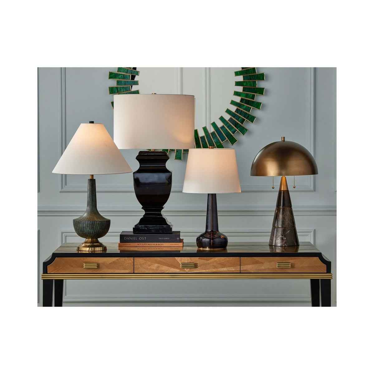 Currey and Company 6000-1063 Rosenborg Table Lamp in Dark Purple