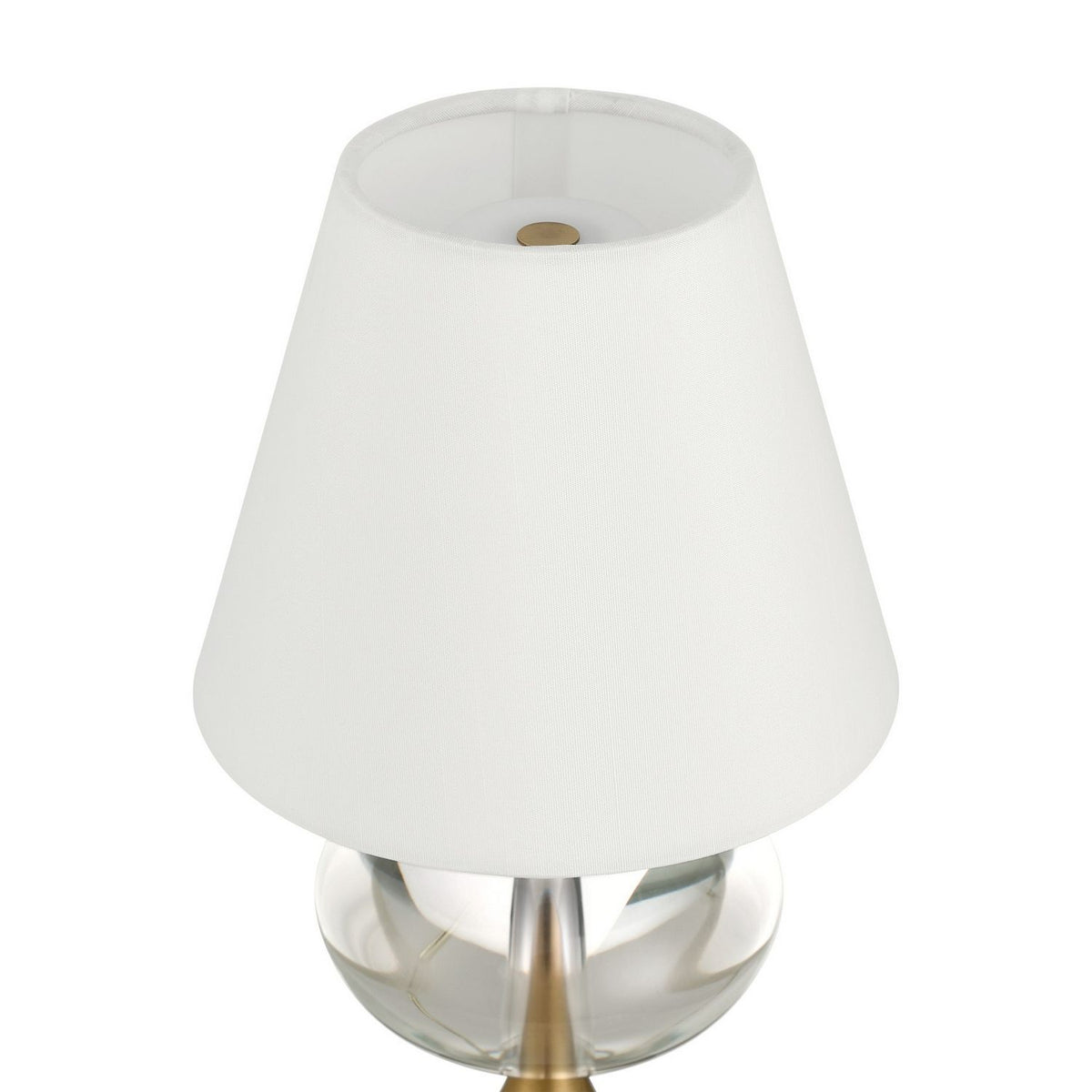 Currey and Company 6700-0018 Sashay Cordless Table Lamp in Clear/Polished Antique Brass