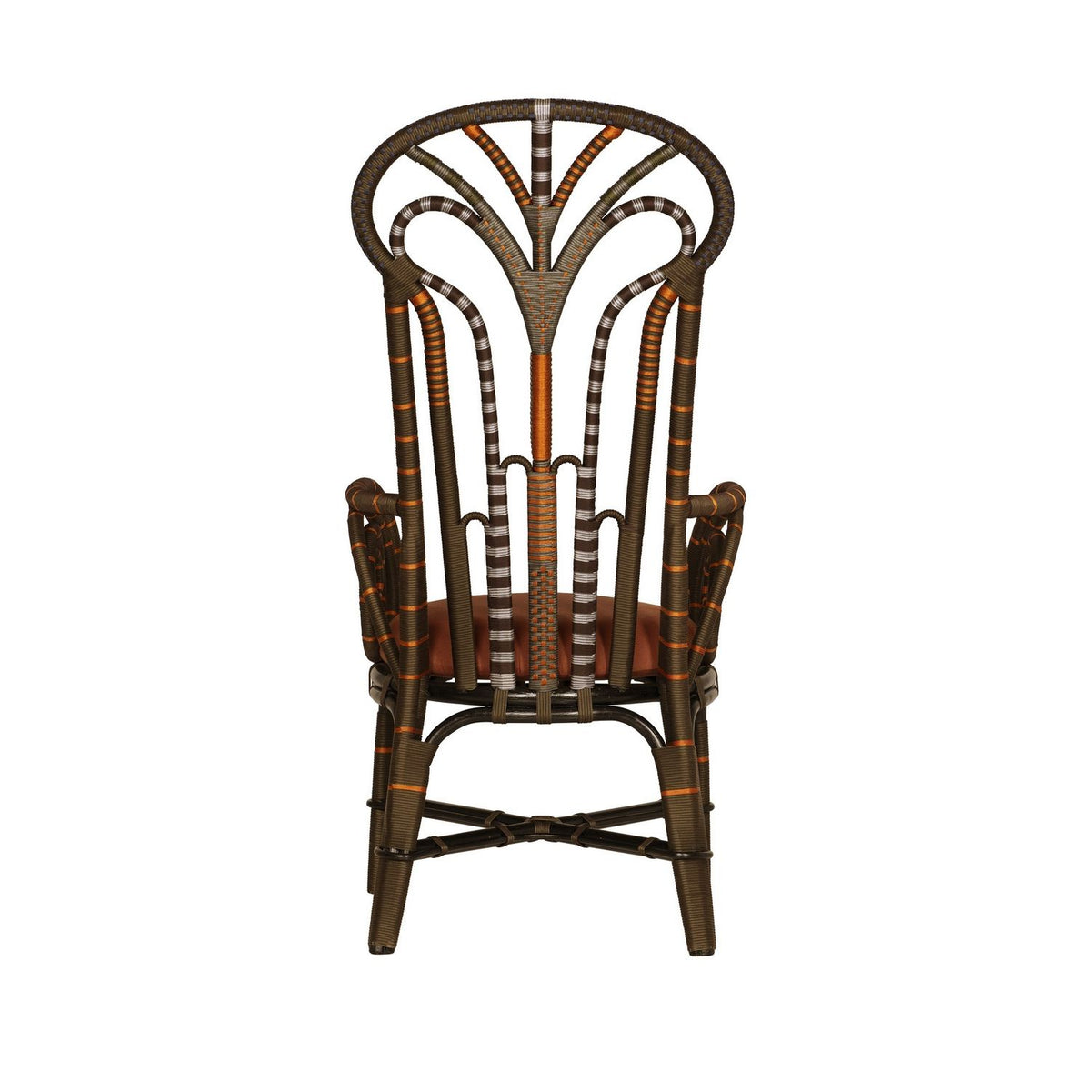 Currey and Company 7000-1062 Benin Throne Armchair in Brown/Orange