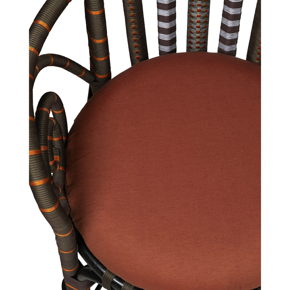 Currey and Company 7000-1062 Benin Throne Armchair in Brown/Orange