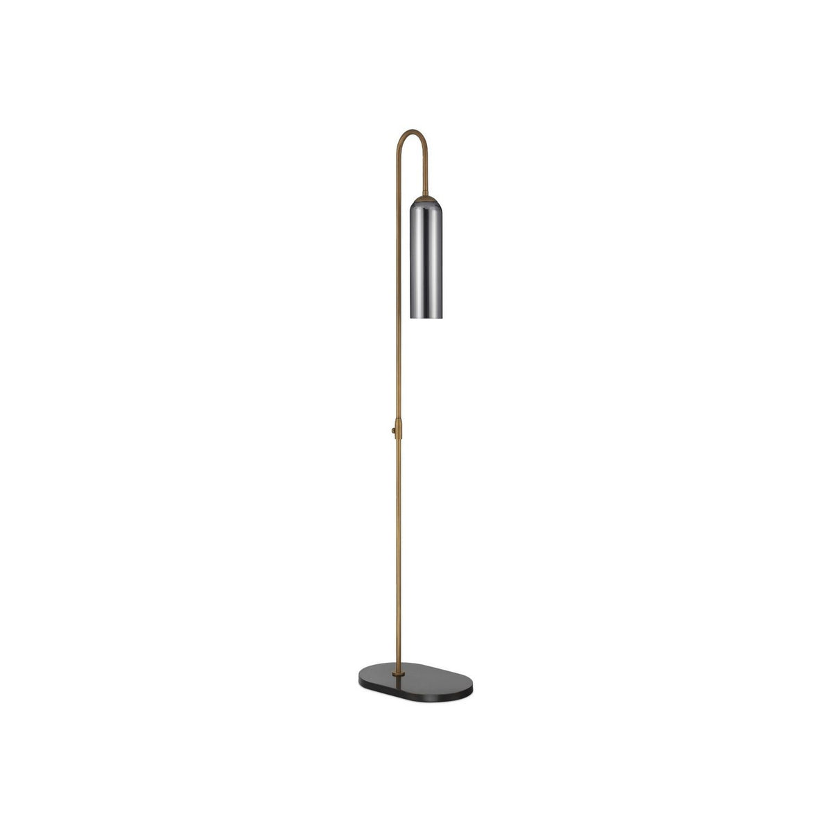 Currey and Company 8000-0170 Severn Floor Lamp in Antique Brass/Oil Rubbed Bronze/Smoke