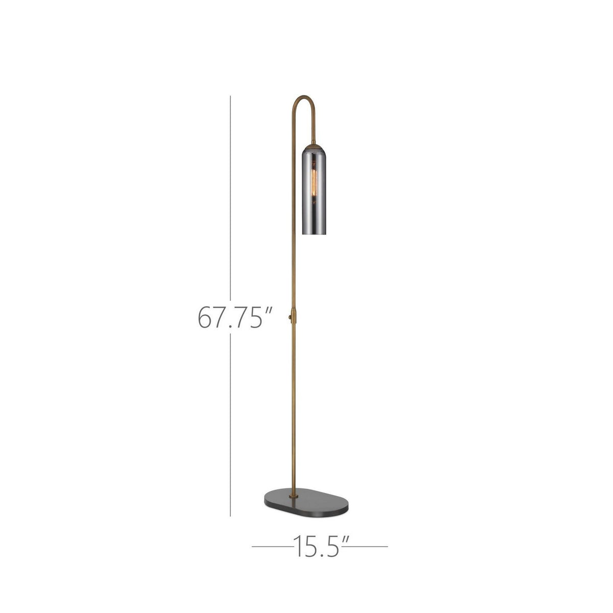 Currey and Company 8000-0170 Severn Floor Lamp in Antique Brass/Oil Rubbed Bronze/Smoke