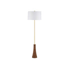Currey and Company 8000-0175 Lathe Floor Lamp in Natural/Brushed Brass