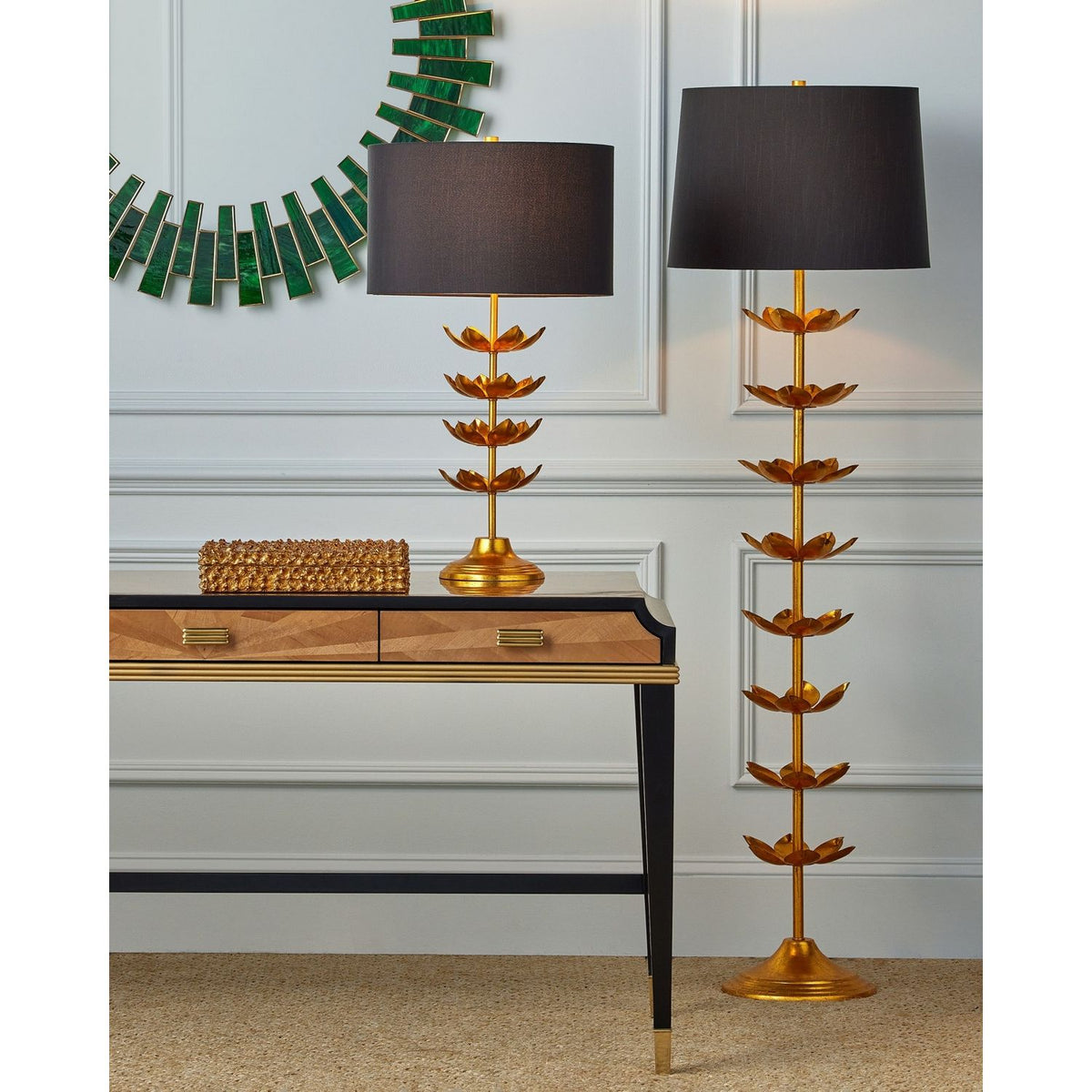 Currey and Company 8000-0177 Awakening Floor Lamp in Gold Leaf