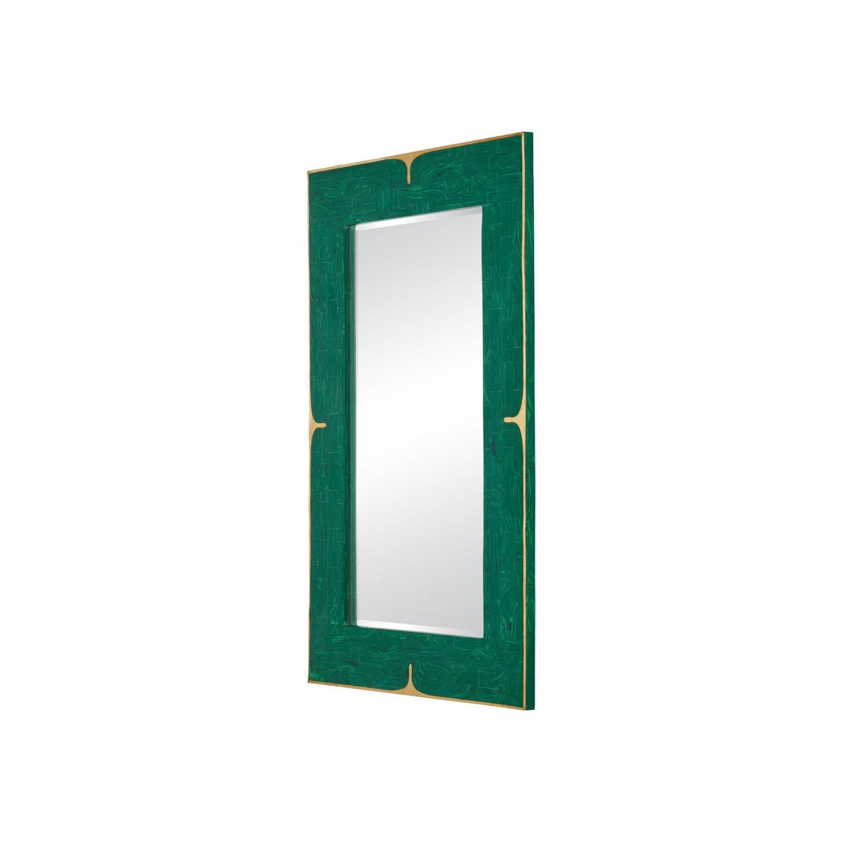 Currey and Company 1000-0179 Orin Mirror in Green/Brushed Brass
