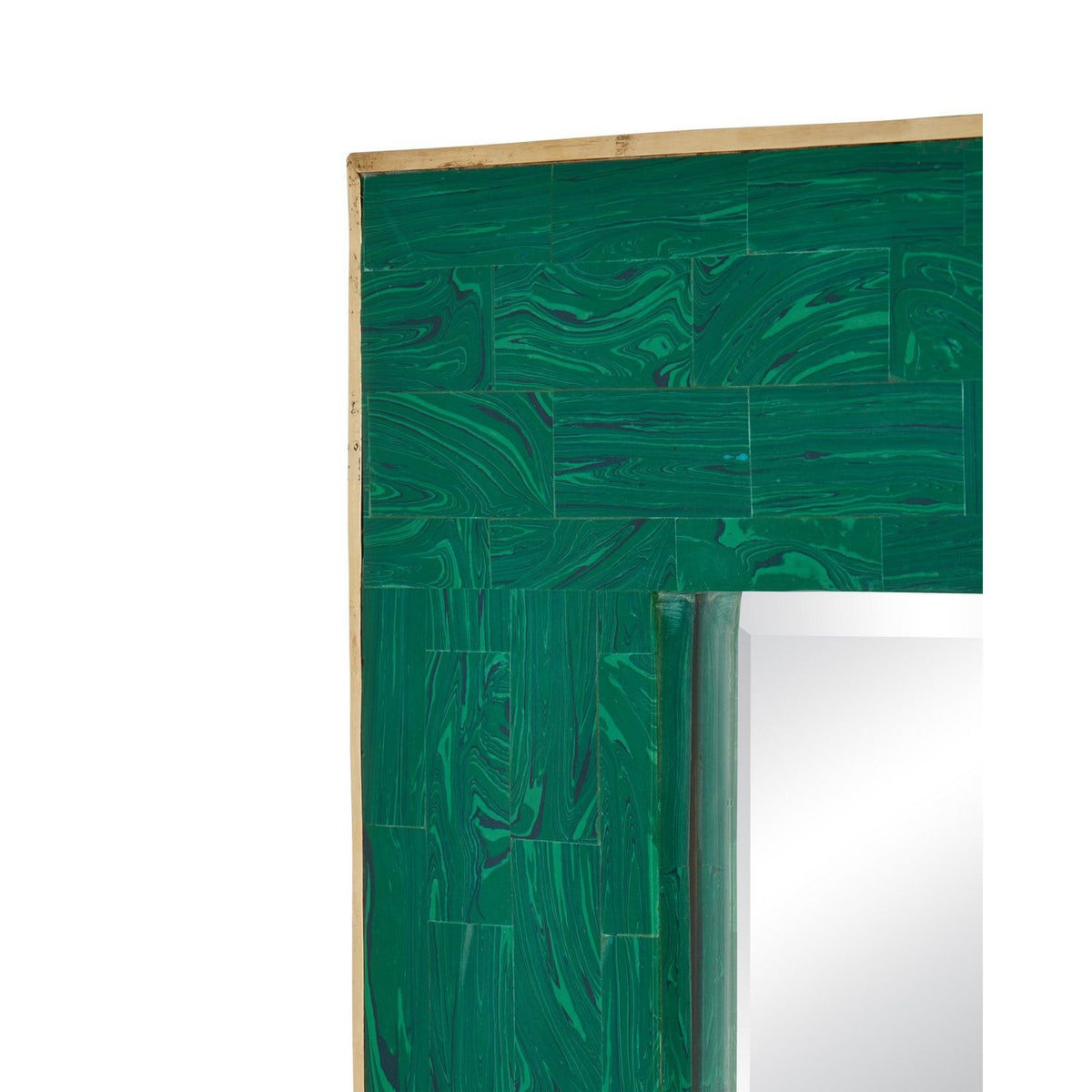 Currey and Company 1000-0179 Orin Mirror in Green/Brushed Brass