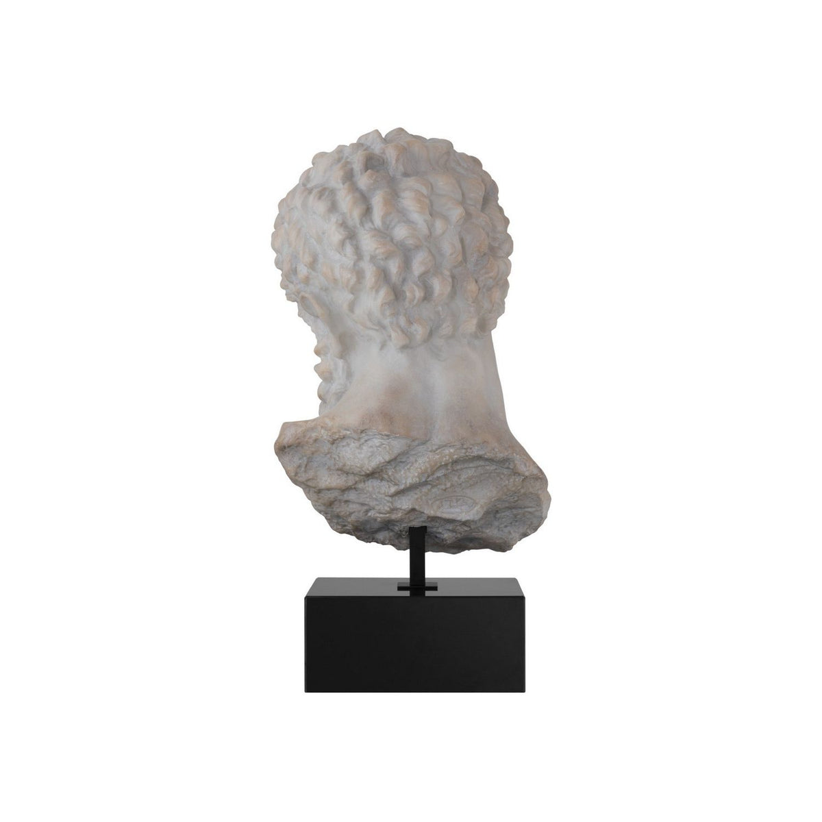Currey and Company 1200-1084 Hercules Head on Metal Stand in Antique Off-White/Black