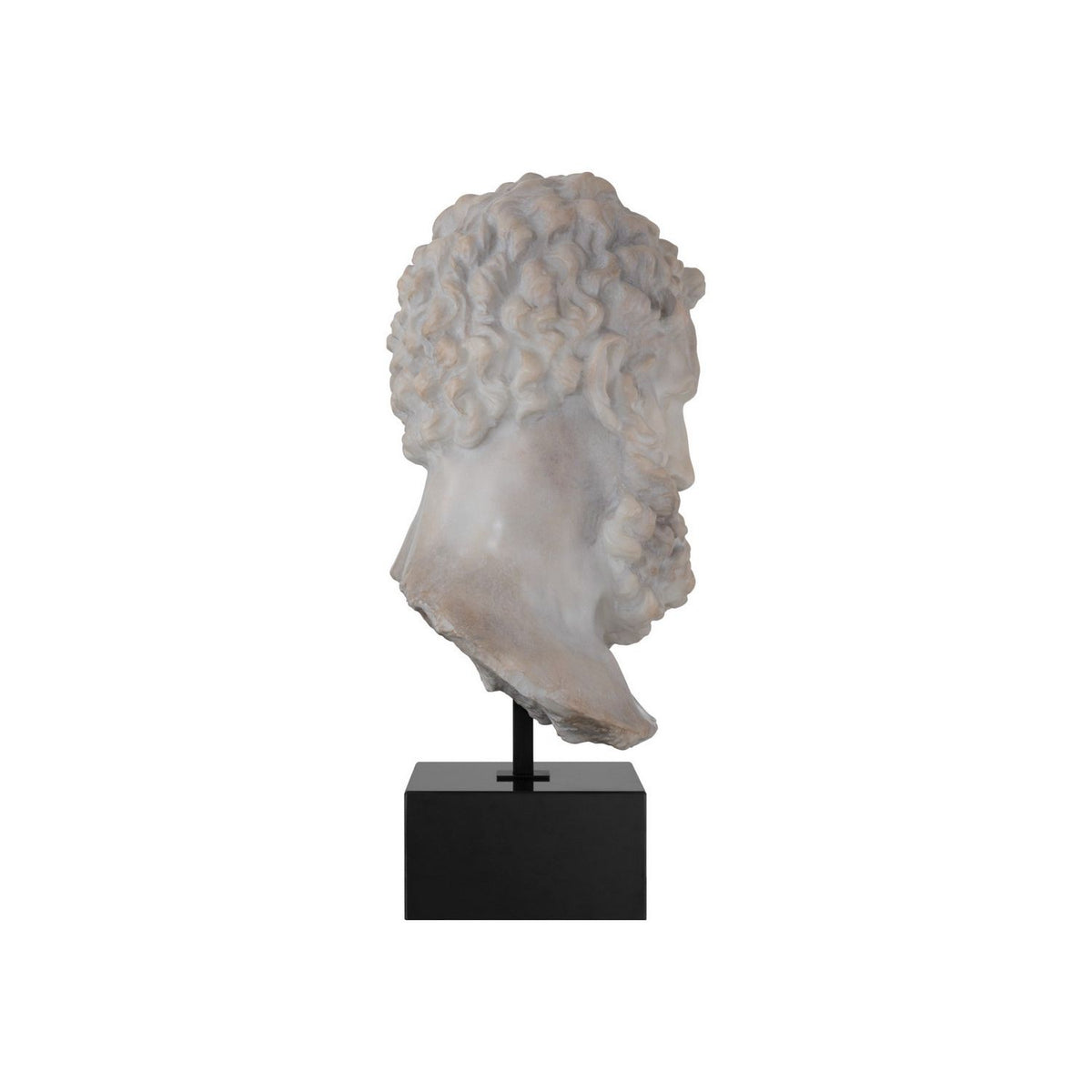 Currey and Company 1200-1084 Hercules Head on Metal Stand in Antique Off-White/Black