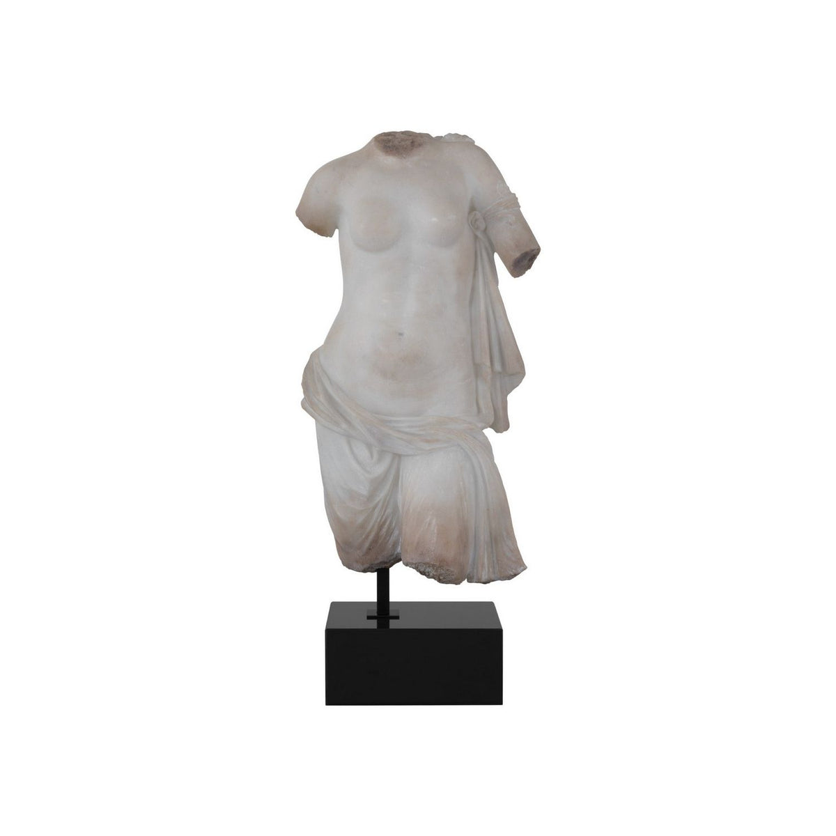 Currey and Company 1200-1086 Cyprus Torso on Metal Stand in Antique Off-White/Black