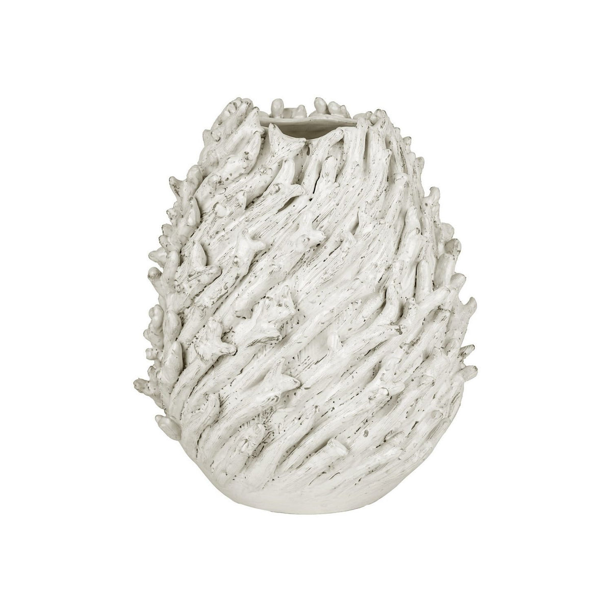 Currey and Company 1200-1108 Seadrift Vase in White