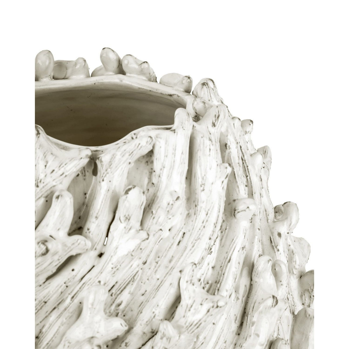 Currey and Company 1200-1108 Seadrift Vase in White