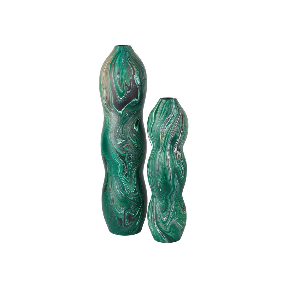 Currey and Company 1200-1116 Tamarind Vase in Marbleized Dark Green