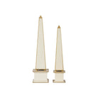 Currey and Company 1200-1128 Daphne Obelisk Set of 2 in Ivory/Gold
