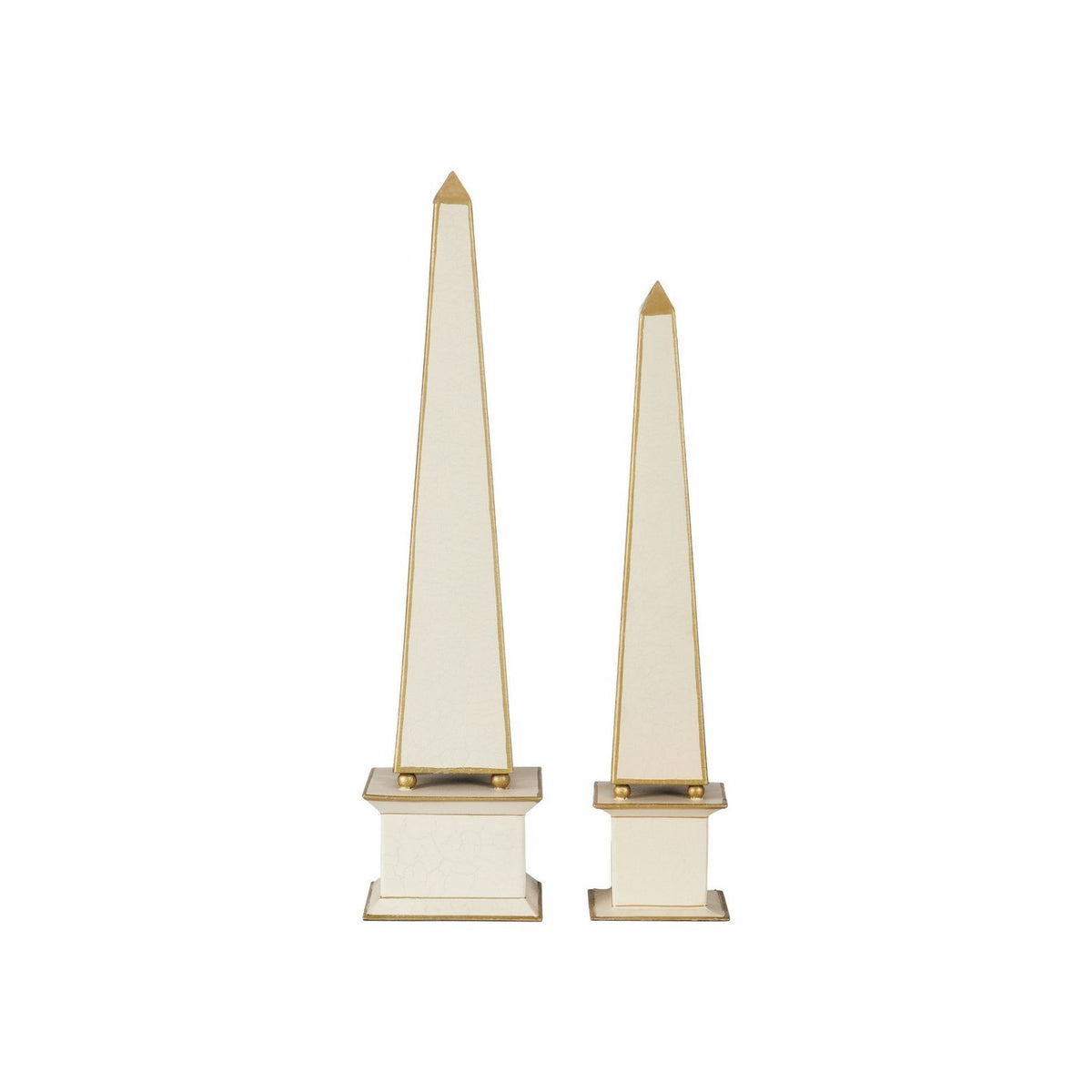 Currey and Company 1200-1128 Daphne Obelisk Set of 2 in Ivory/Gold