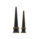 Currey and Company 1200-1129 Daphne Obelisk Set of 2 in Black/Gold