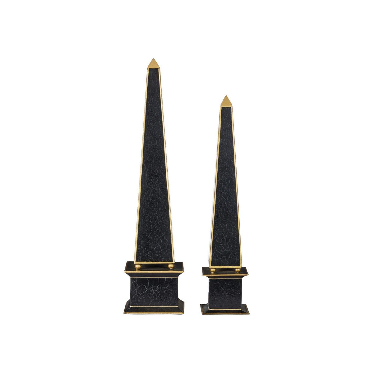 Currey and Company 1200-1129 Daphne Obelisk Set of 2 in Black/Gold