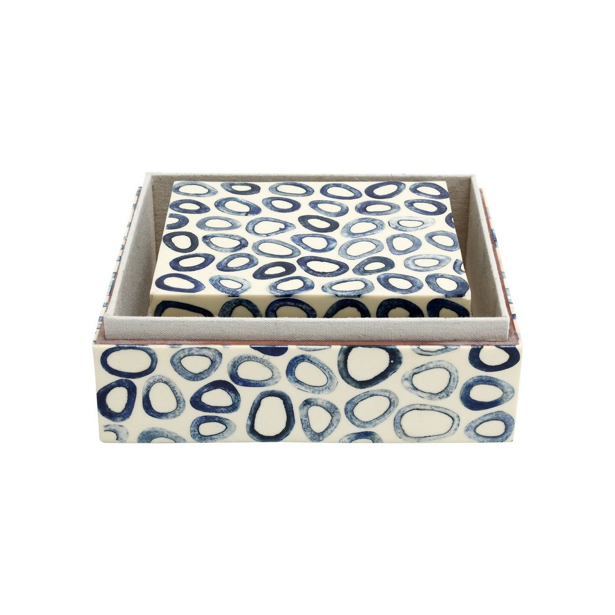 Currey and Company 1200-1134 Ovoid Box Set of 2 in White/Blue