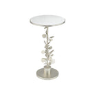 Currey and Company 4000-0260 Lunaria Accent Table in Antique Silver Leaf/Natural