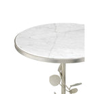 Currey and Company 4000-0260 Lunaria Accent Table in Antique Silver Leaf/Natural