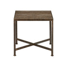 Currey and Company 4000-0275 Ampleur Side Table in Rustic Bronze/Natural