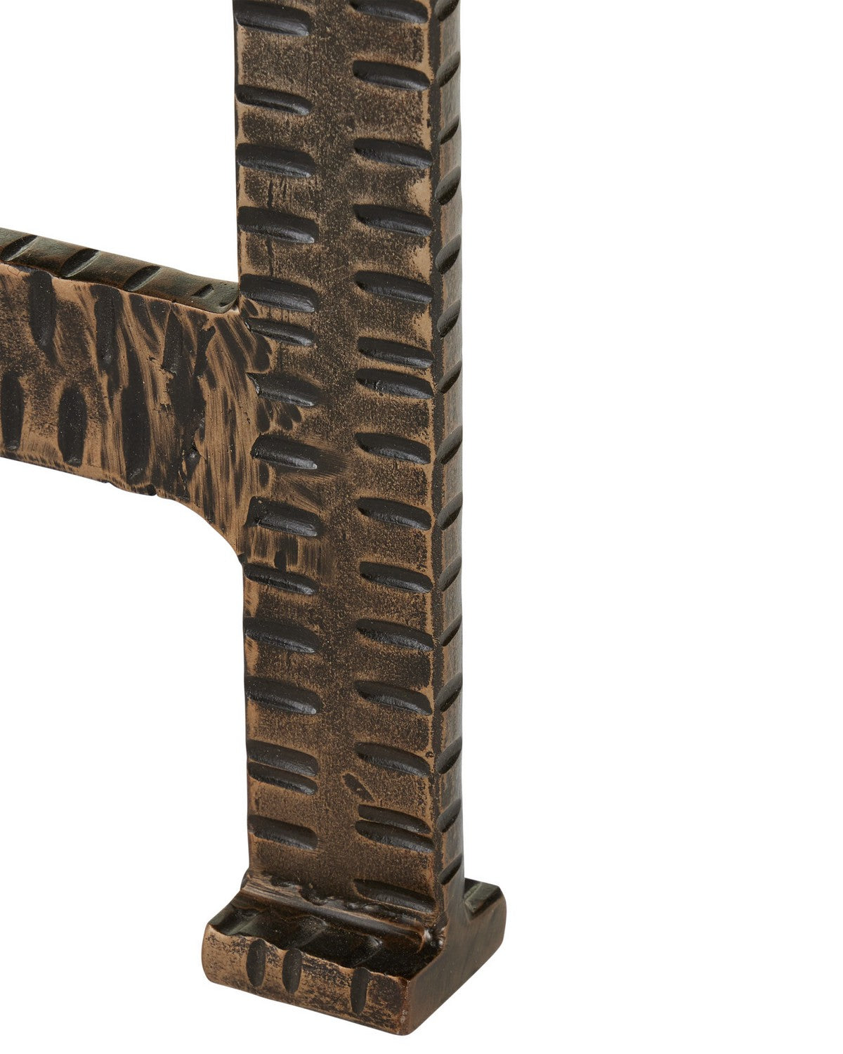Currey and Company 4000-0275 Ampleur Side Table in Rustic Bronze/Natural