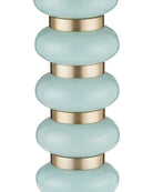 Currey and Company 4000-0281 Lambent Drinks Table in Turquoise/Brushed Brass/Natural