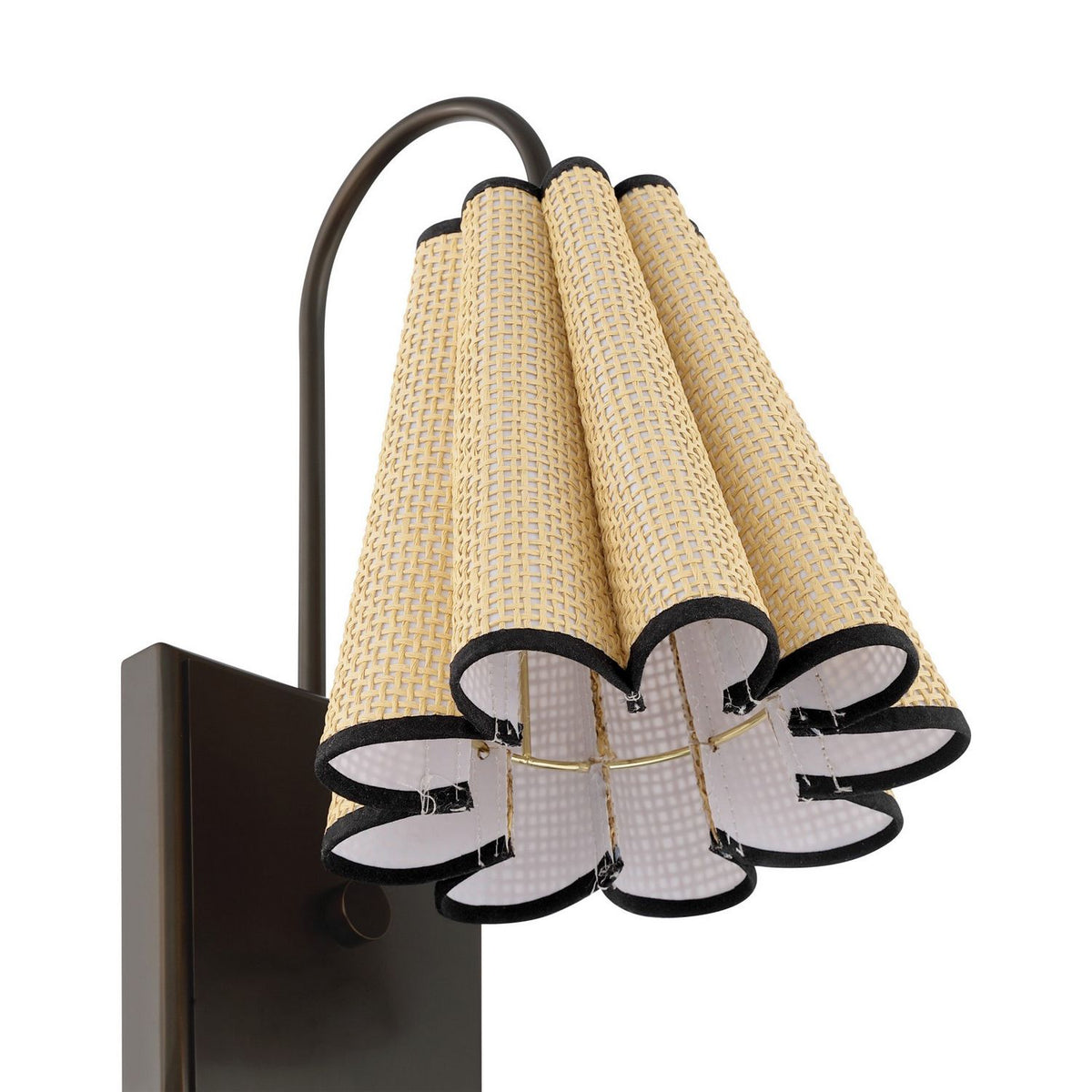 Currey and Company 5000-0314 Blithe Wall Sconce in Natural/Dark Bronze