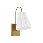 Currey and Company 5000-0315 Blithe Wall Sconce in Off-White/Coffee Brass