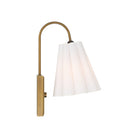 Currey and Company 5000-0315 Blithe Wall Sconce in Off-White/Coffee Brass