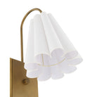 Currey and Company 5000-0315 Blithe Wall Sconce in Off-White/Coffee Brass