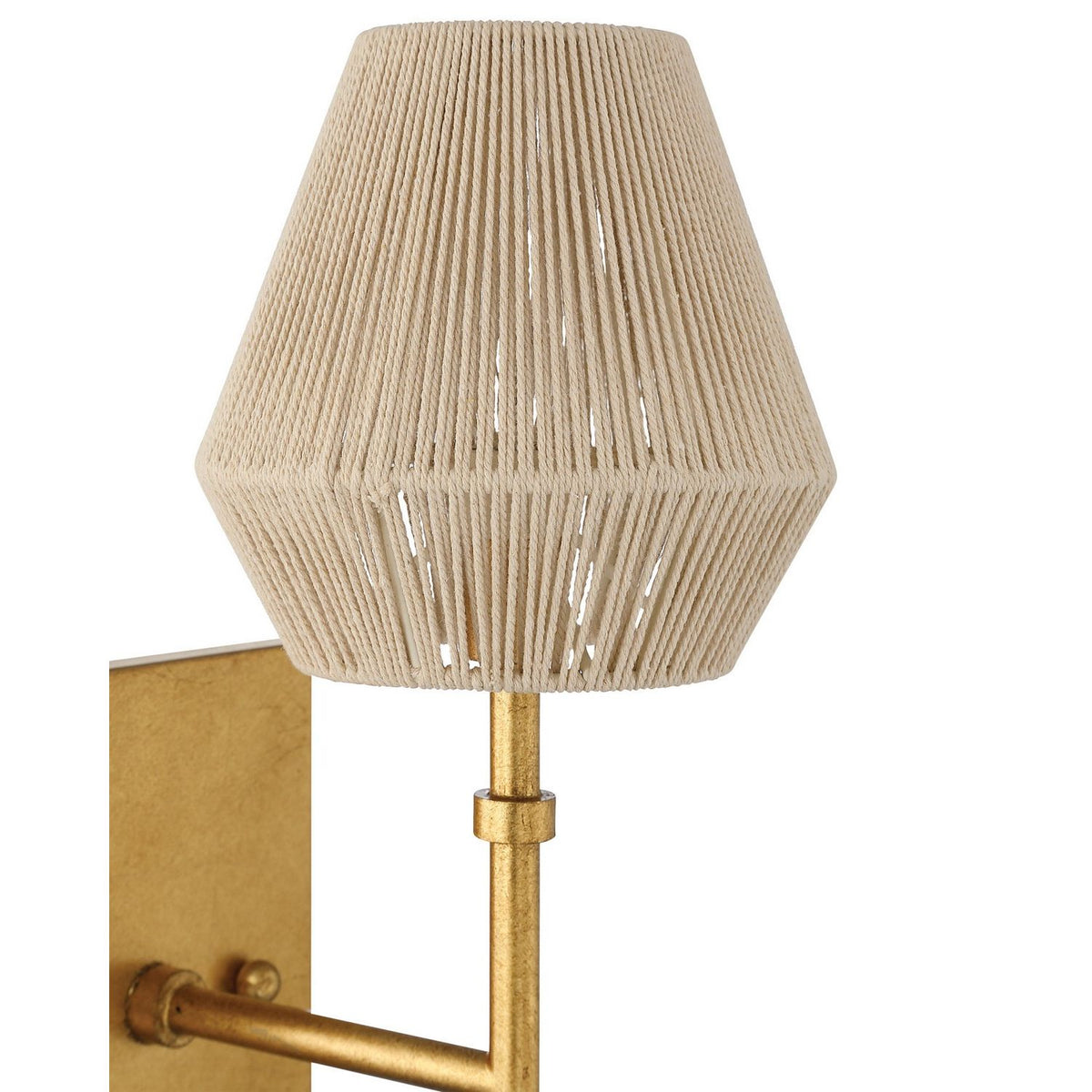 Currey and Company 5000-0316 Francie Wall Sconce in Antique Gold Leaf/Natural