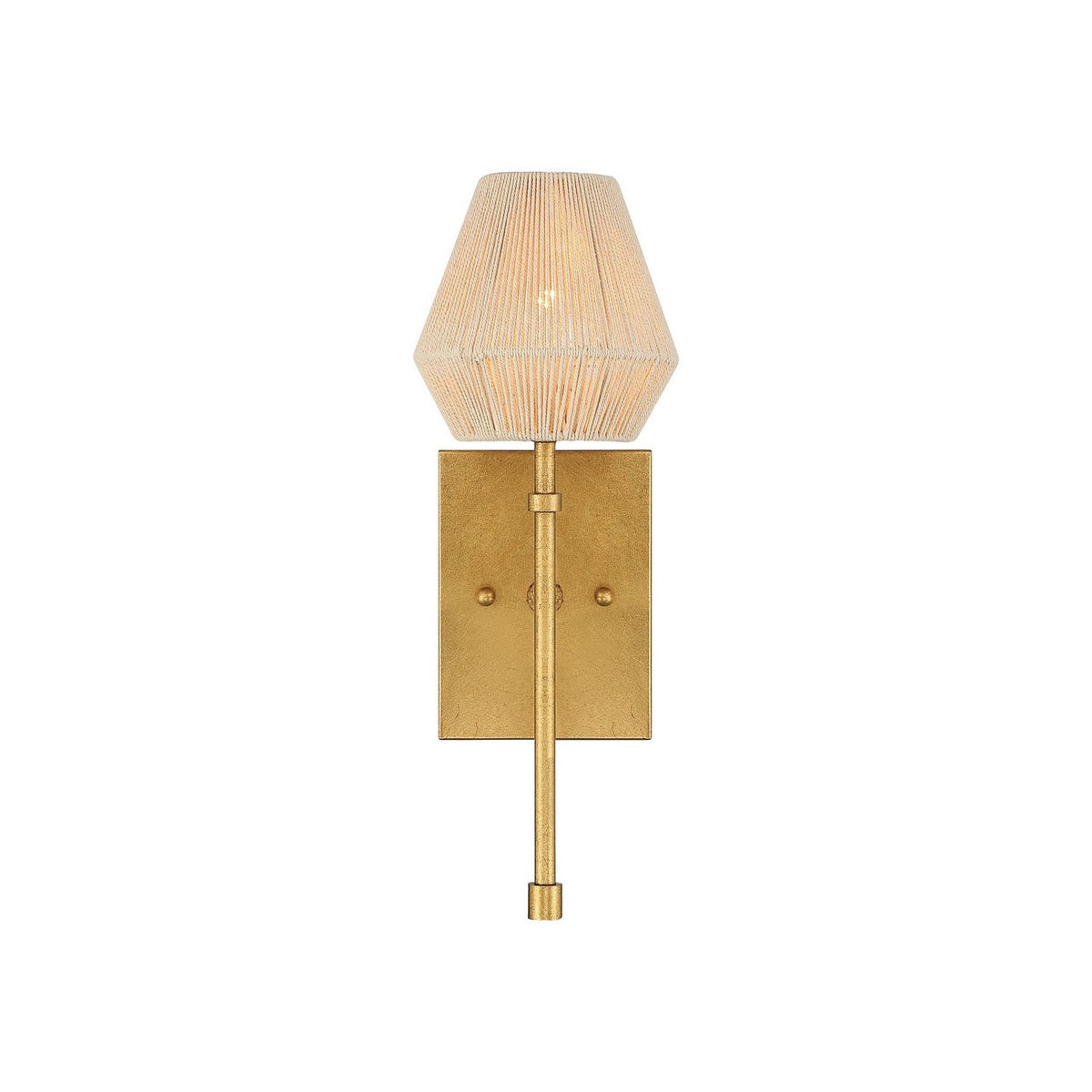 Currey and Company 5000-0316 Francie Wall Sconce in Antique Gold Leaf/Natural