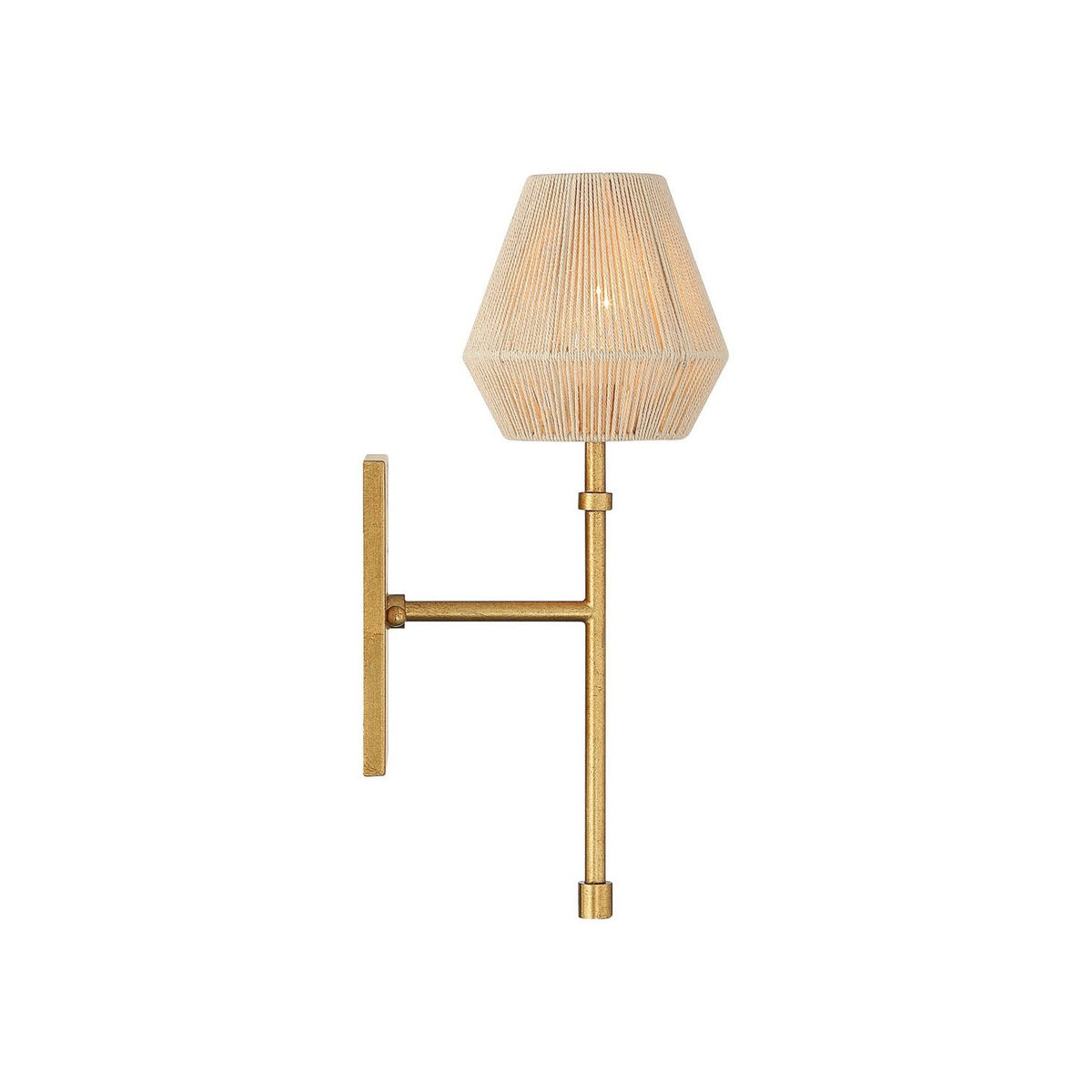 Currey and Company 5000-0316 Francie Wall Sconce in Antique Gold Leaf/Natural