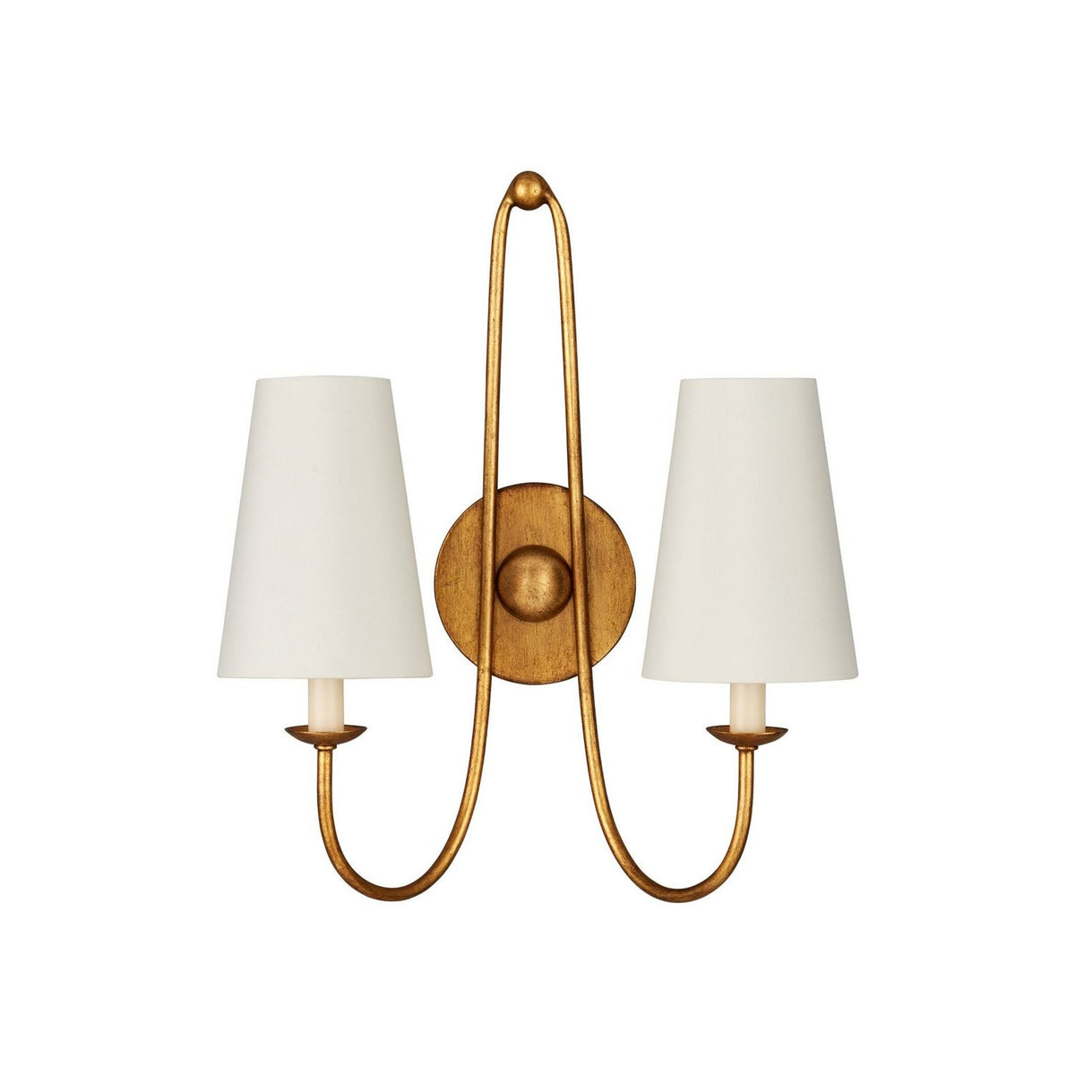 Currey and Company 5000-0318 Brayden Double-Light Wall Sconce in Antique Gold Leaf