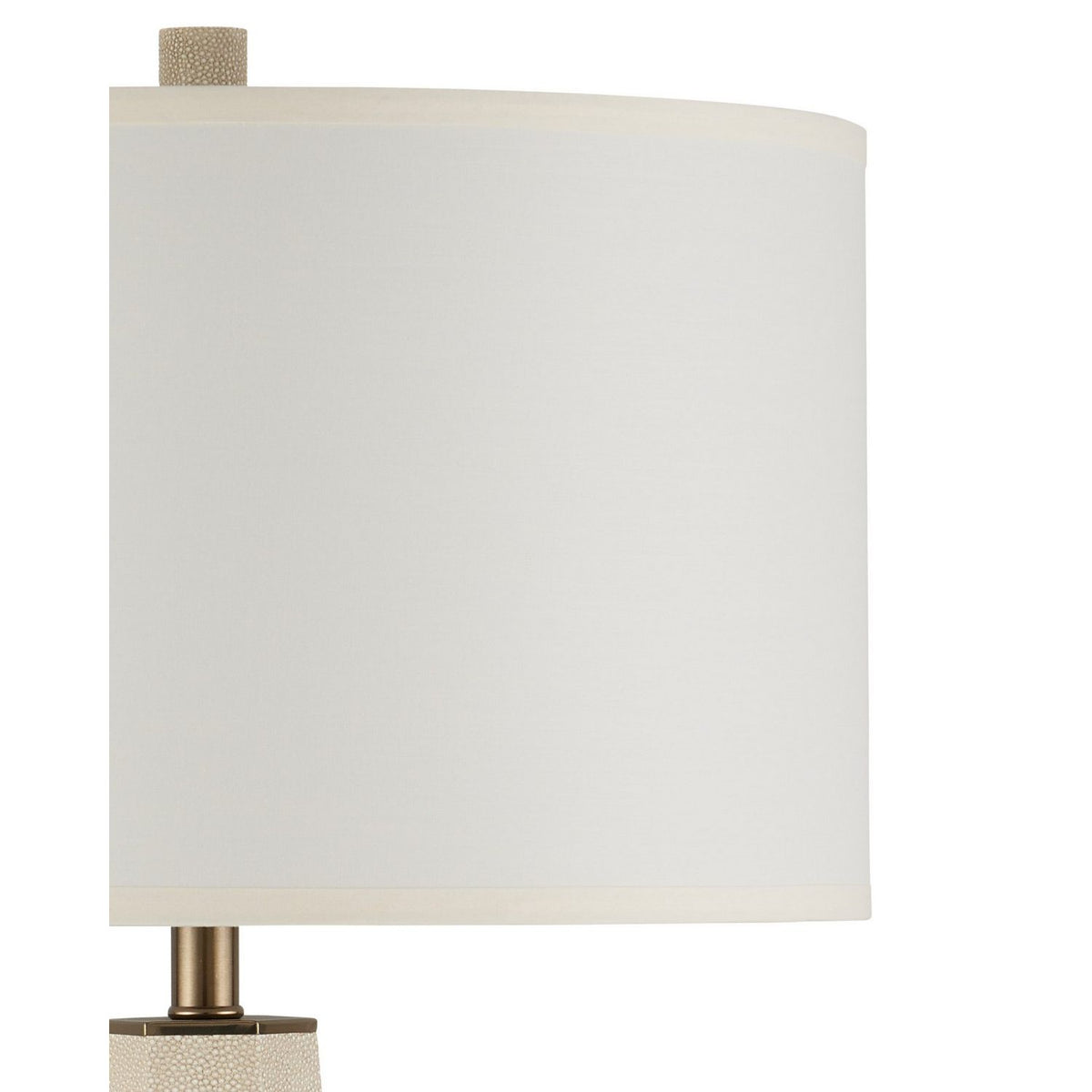 Currey and Company 6000-1082 Galuchat Table Lamp in Ivory Faux Shagreen/Brass